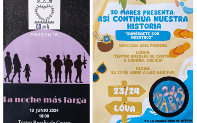 Hoy jueves 13 de junio estrenos de nuestras compañías de teatro LÓVA en el Teatro Rosalía de Castro