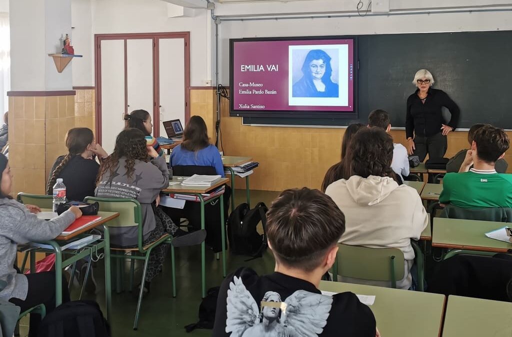 Charla literaria en 2º de Bacharelato con Xulia Santiso da Casa-Museo Emilia Pardo Bazán