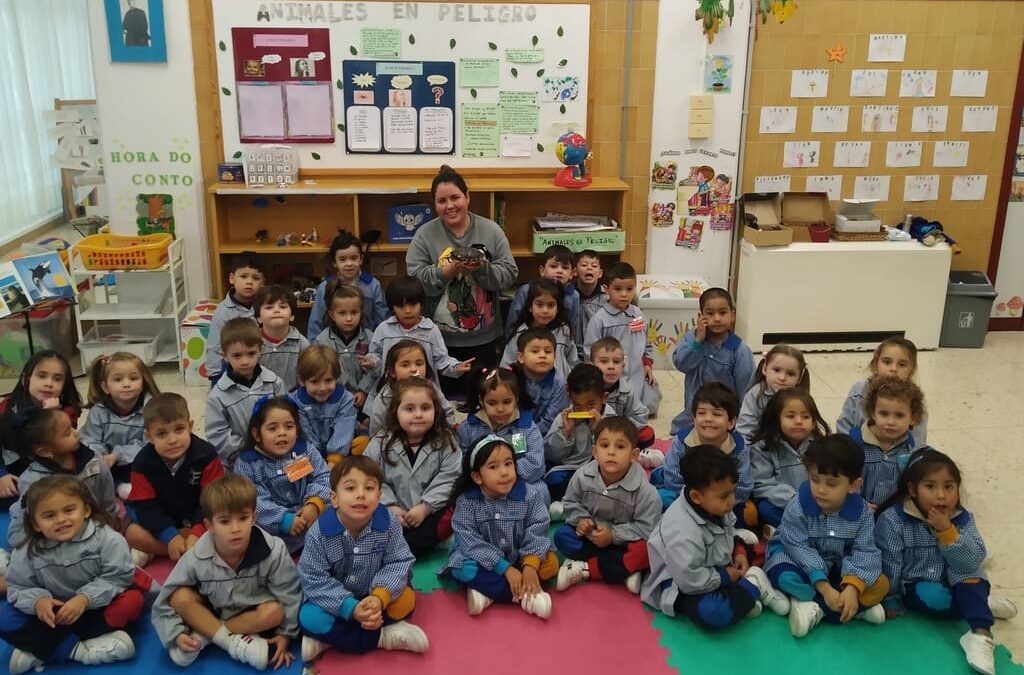 Visita de la tortuga «Alcachofa» en 4 años de Educación Infantil