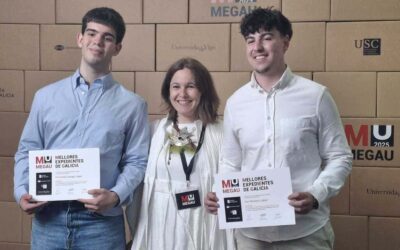 Entrega dos premios aos mellores expediente académicos na PAU a Fernando Galego e Iker Romero